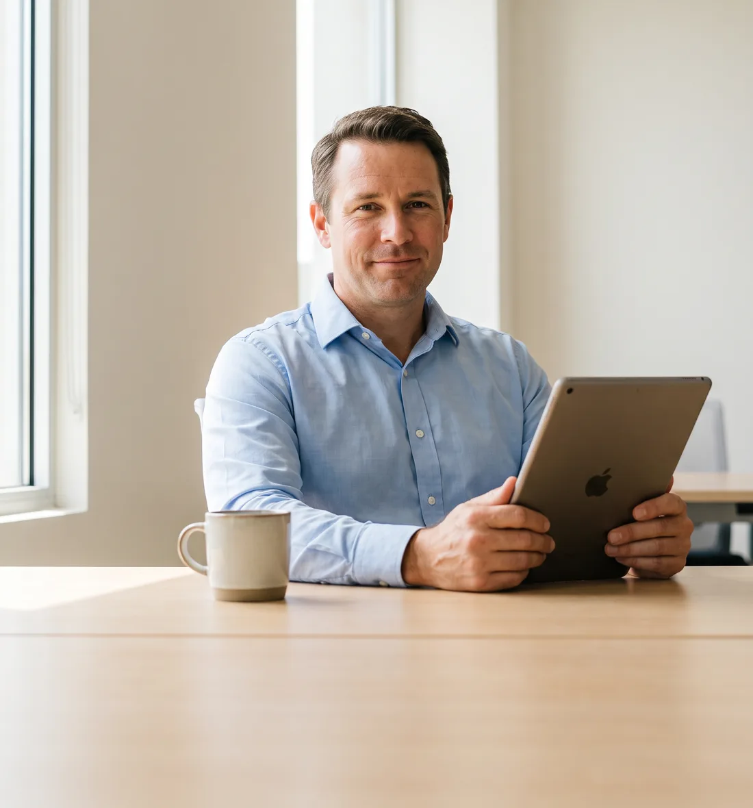 Business owner checking the CRM while chat conversations sync automatically