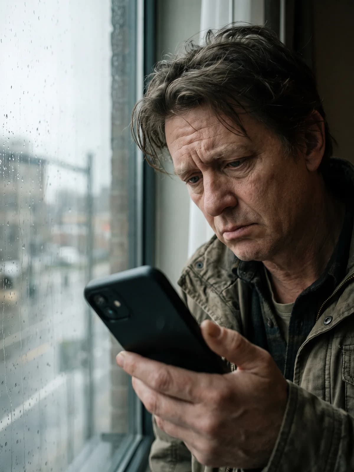 An owner holding a phone, frustrated after no one called back.