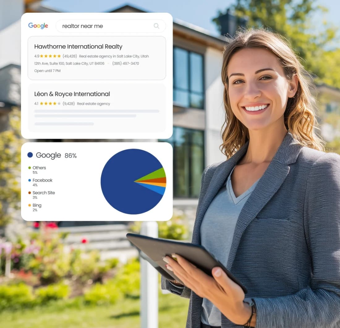 Real estate agent appearing in Google search results
